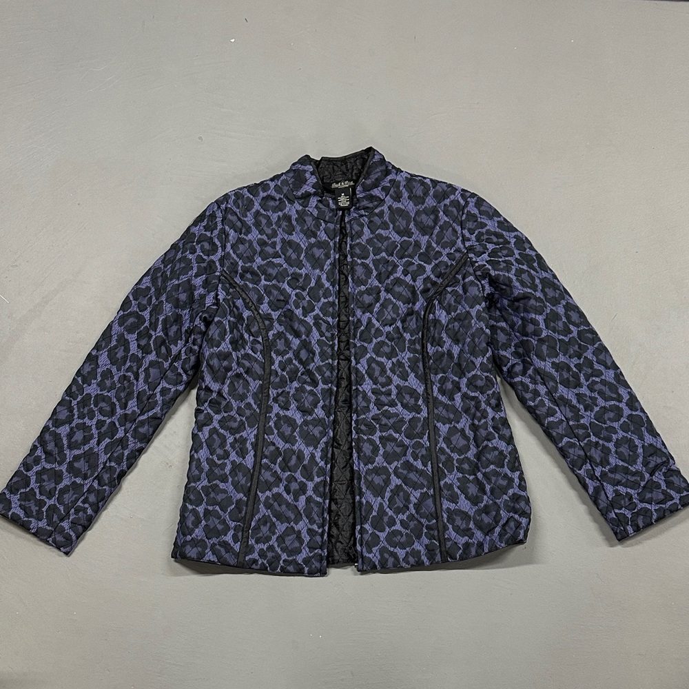 Peck & Peck Women's Leopard Print Quilted Jacket
